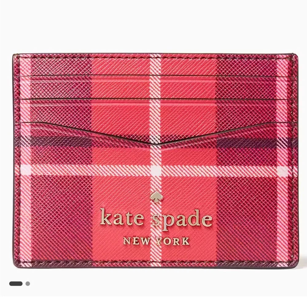 Kate spade Staci Plaid Small Slim Card Holder ❤️